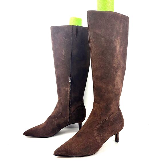 Franco Sarto Kesha knee high Boots Suede pointy kitten heel - Picture 1 of 16